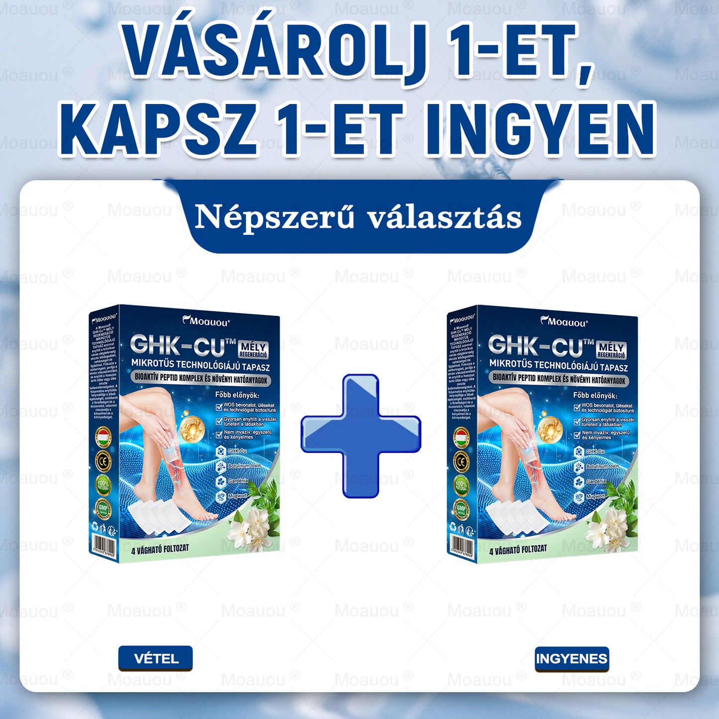 🇭🇺👨‍⚕️✅Moauou® GHK-Cu™ Mikrotűs Regeneráló Tapasz – ⚡kevesebb duzzanat, könnyebb lábak, kevésbé látható erek már 7–14 nap alatt